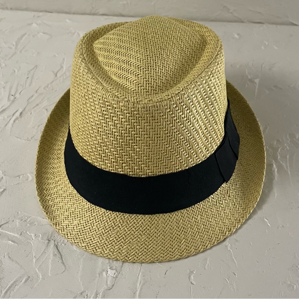 Angela & Willian Men's Yellow & Black Band Fedora Hat Sz L/XL